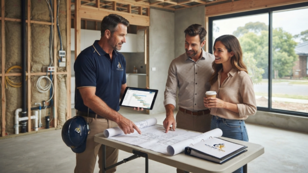 New home builders communicating with homeowners during construction