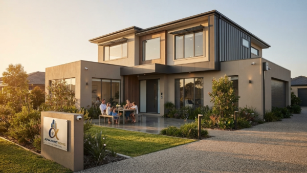 Family enjoying their new home built by trusted new home builders