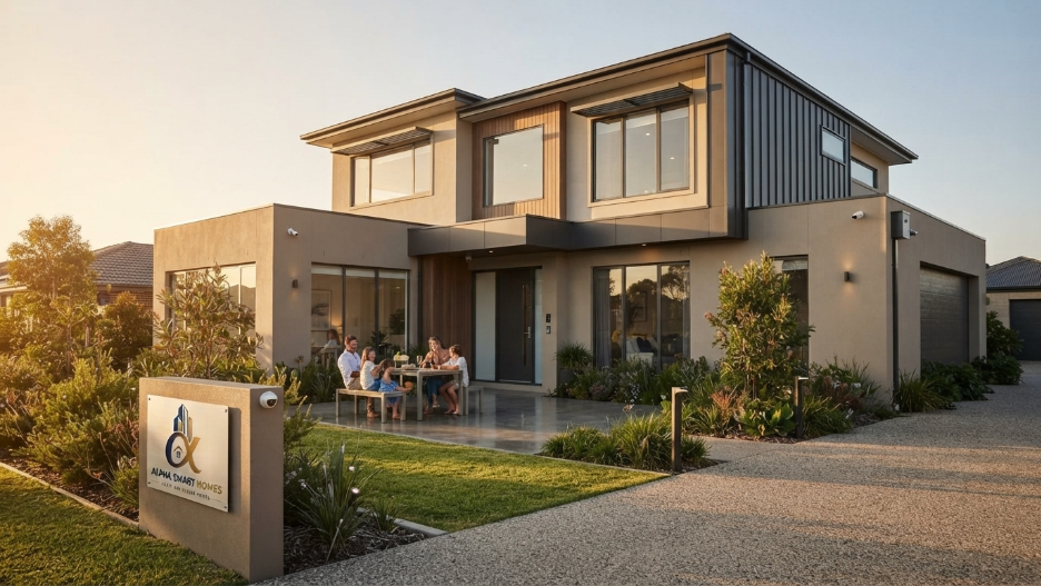 Family enjoying their new home built by trusted new home builders